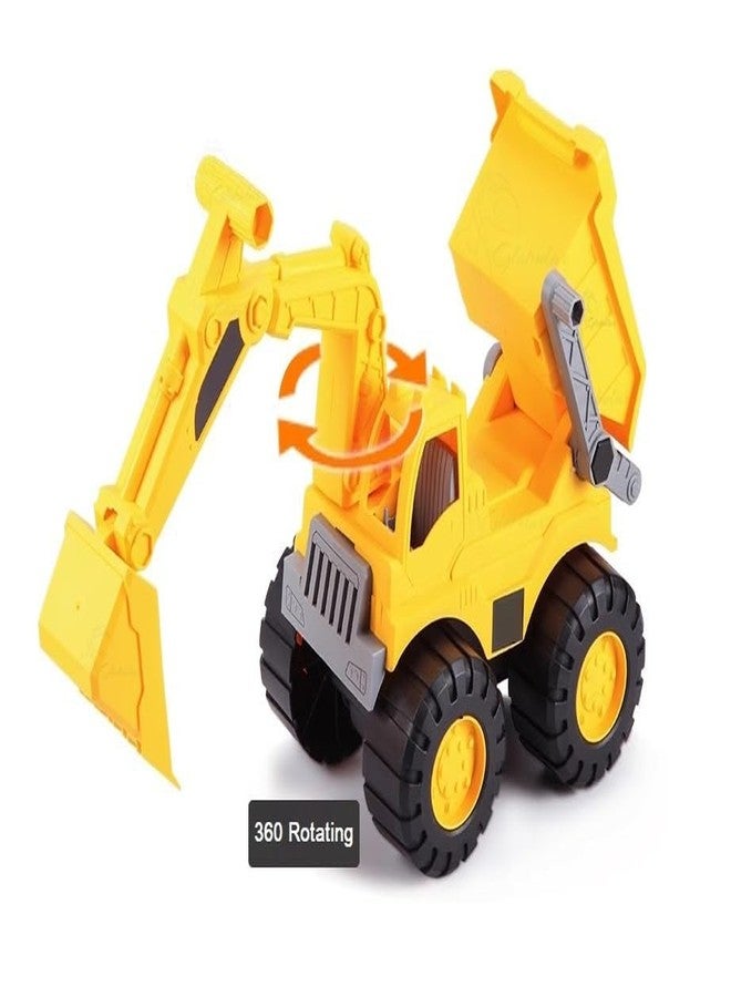 Globular Bulldozer Dig Dump Vehicle Construction Engineering Truck Toy for Kids, Unbreakable Push and Go Truck for Kids Pull Back Pack of 2 - Image 5